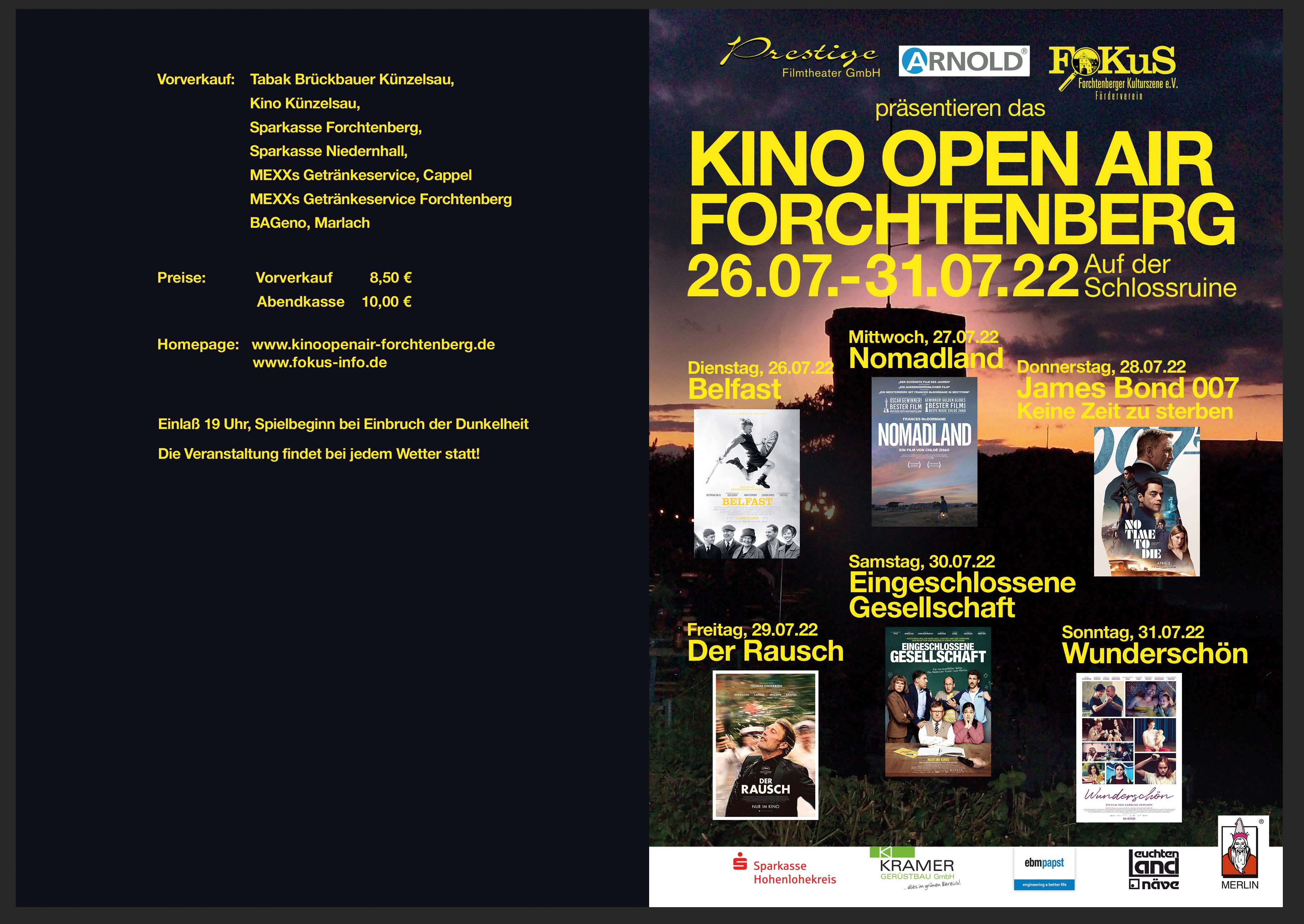 Flyer Kino Open air Forchtenberg